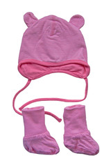 Pink babies accessories, hat and socks
