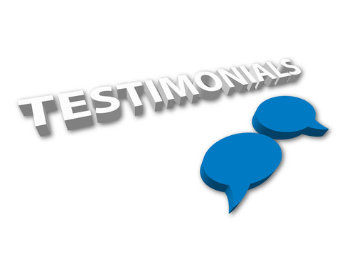 TESTIMONIALS (3D satisfaction speech bubble customer feedback)
