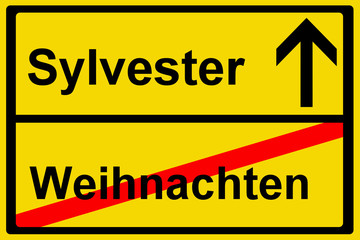 Fototapeta premium Weihnachten geht, Sylvester kommt