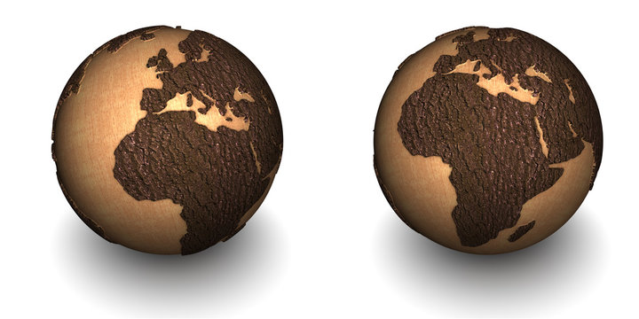 Holzglobus europa & afrika