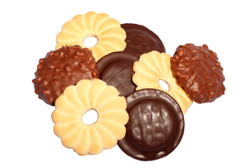 Biscuit mix isolated on white with clipping path