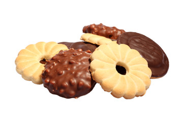 Biscuit mix isolated on white with clipping path