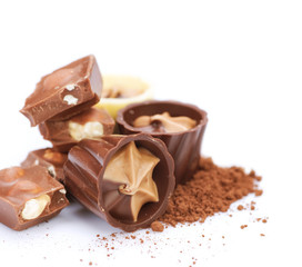 Chocolate over white