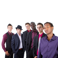 Young trendy interracial businessmen