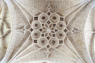Fotobehang Soffitto della chiesa ad Hornillos del Camino, Spagna © bepsphoto