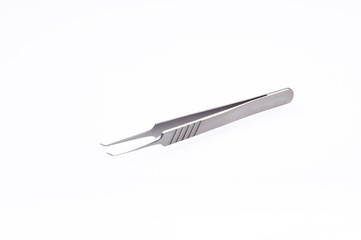 Sharp, angled edge precision surgical tweezers