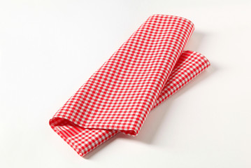 Red and white tea towel