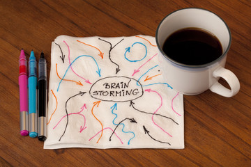 brainstorming concept on napkin