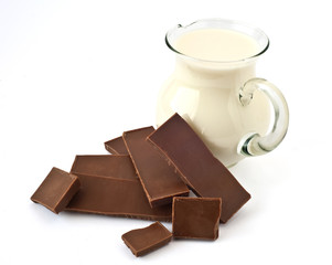 Milk chocolate and white milk jug
