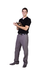 Casual Businessman With a Clipboard