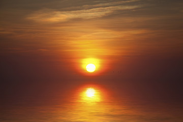 Sunset reflecting in the water at Bonaire