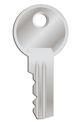 a metal key