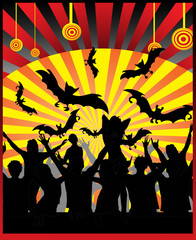 Halloween party black-red colors illustration