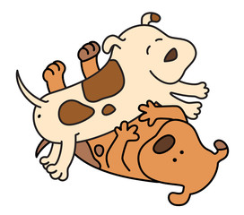 Vector illustration of cartoon dogs are pampered