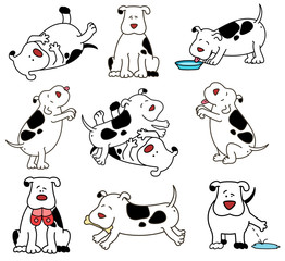 Obraz premium Vector illustration of cartoon dogs are pampered