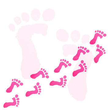 Pink Baby Feet Print