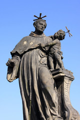Baroque Statue on the Charles Bridge in Prague