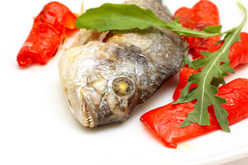 Roasted fish with garnish