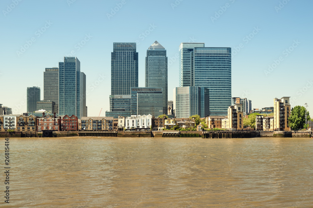 Wall mural canary wharf view from greenwich.