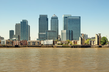 Fototapeta na wymiar Canary Wharf, widok z Greenwich.
