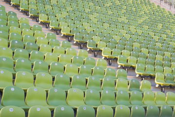 Fototapeta premium Puste miejsce siedzące na stadionie