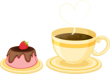 cake and tea cup