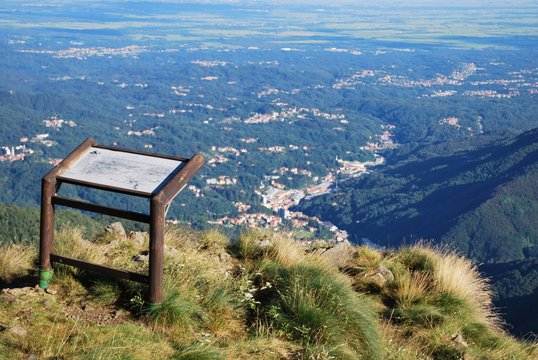 Panoramic view on Po valley from Bielmonte, Italy
