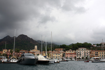 Fototapeta na wymiar Stormy Weather At Porto Azzurro, Elba Island