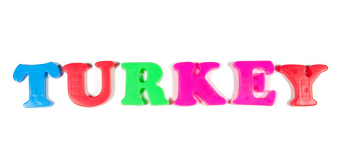 turkey written in fridge magnets