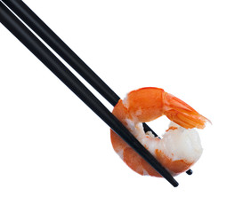 Chopstic and prawn