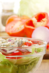 Vegetable salad with cheese