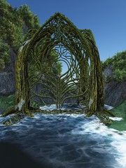 Der grüne Tempel im Fluß