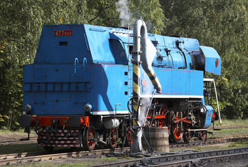 steam locomotive called Parrot (477.043), depot Luzna u Rakovnik