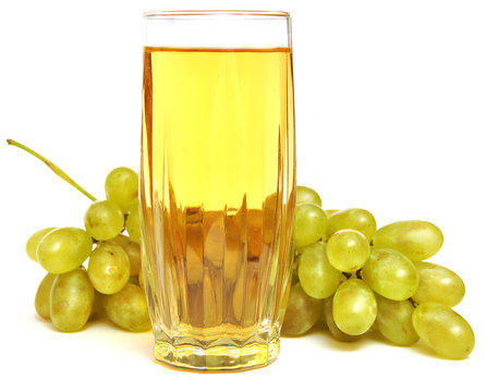 glass with grapes juice