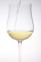 wineglass with white wine