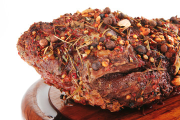 grilled meat in spices