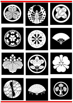 Japanese crest traditional emblem insignia selection