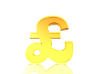 The Pound sign £ in yellow