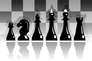Set of black chess