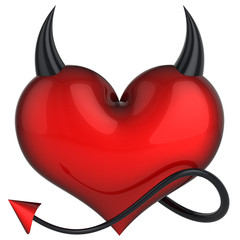 Devil heart. Fateful love concept. 3D render (Hi-Res)