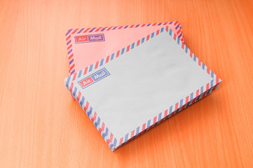 Mail concept with many envelopes on the table