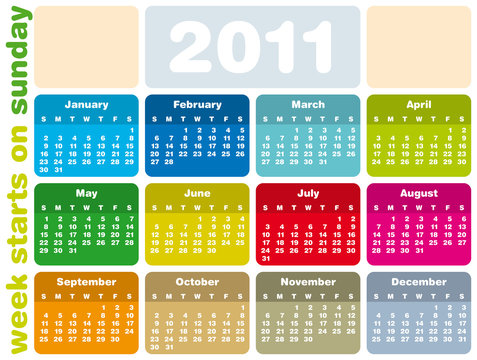 Colorful Calendar 2011