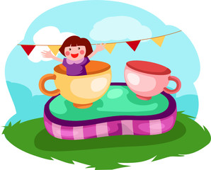 little girl in a cup