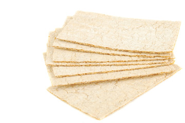 slices of crispbread isolated on white