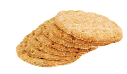 slices of crispbread isolated on white
