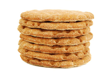 slices of crispbread isolated on white