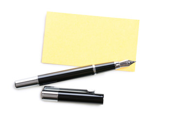business card and pen