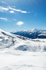 Plakat High mountains under snow in the winter