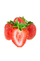 Beautiful strawberries isolated on white