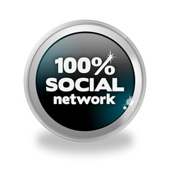 Bottone 3D 100% Social Network